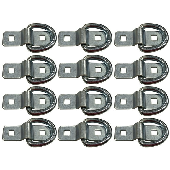 RAParts Twelve (X12) 3/8" Bolt-On D-Rings Made For Chain Rope Tie Down Trailer Flatbed With 5000 lb Capacity