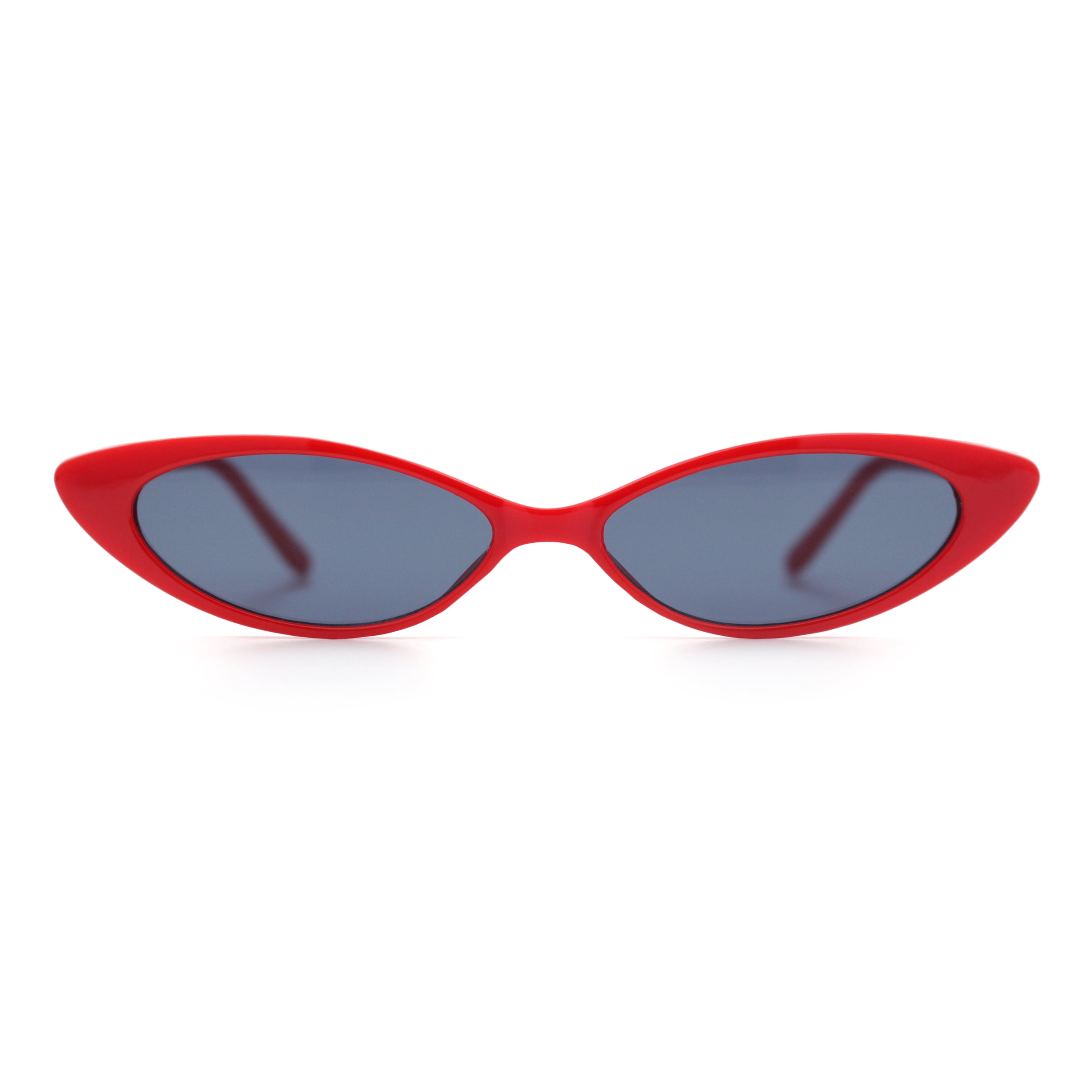 SA106 by SA106 Narrow Thin Cat Eye Plastic Gothic Retro Sunglasses, Red Black, 1