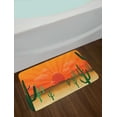 thumbnail image 2 of Dune Bath Mat, Vertical Sunburst View with Cactus in the Desert, Plush Bathroom Decor Mat with Non Slip Backing, 29.5" X 17.5", Green Vermilion Brown, by Ambesonne, 2 of 2