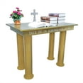 thumbnail image 1 of FixtureDisplays® 39.3 X 23.6 X 30" Gold Color Wood MDF Church Holy Communion Table Sancturary 14308, 1 of 12