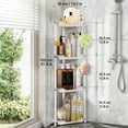 thumbnail image 5 of 4 Tier Standing Shower Caddy for Bathroom Organizer: Rustproof Corner Shower Shelves Storage with Large Capacity - Shower Organizer Rack for Bathroom Essentials, White, 5 of 8