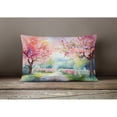 thumbnail image 3 of Michigan Apple Blossoms in Watercolor Fabric Decorative Pillow 12 in x 16 in, 3 of 4