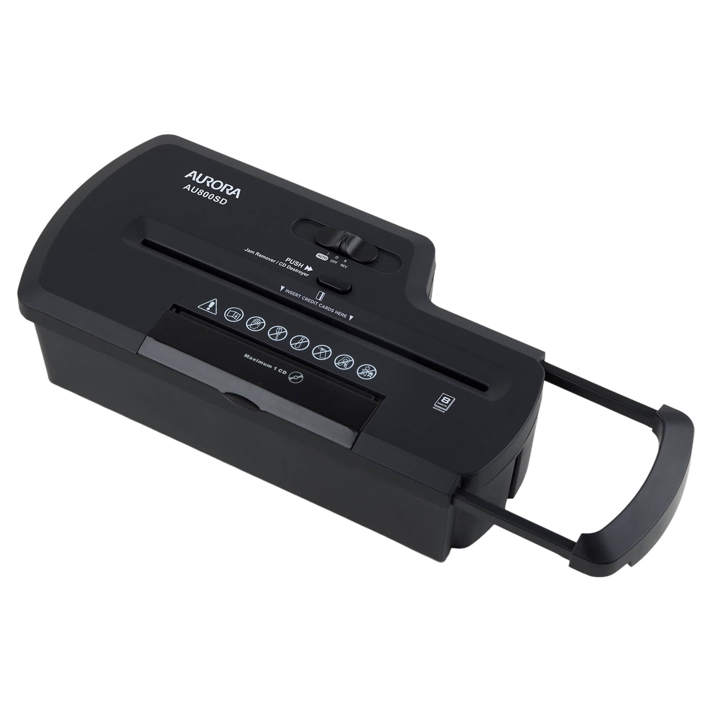 Aurora 8-Sheet Strip-cut Paper Shredder, CD Destroyer, without Basket