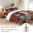thumbnail image 7 of Christmas Cartoon Bedding Duvet Cover Set Full Size 4 Pieces Snowman with Snowflakes Red Plaid Bedding Set with Zipper Closure, 1 Comforter Cover 86x86 Inches 1 Flat Sheet & 2 Pillow Cases, 7 of 7