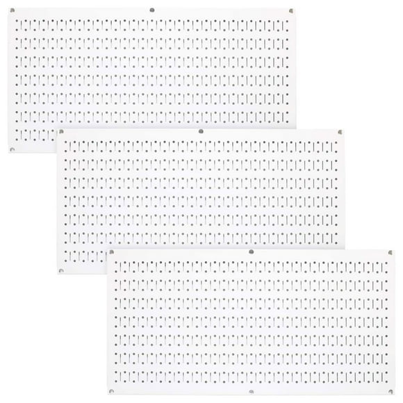 Organisateur de Garage Horizontal à Panneau Perforé 32"x16 Pouces, Blanc (3 Pack)
