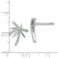 thumbnail image 4 of Finest Gold Sterling Silver Cheryl M Rhodium-Plated CZ Palm Tree Post Earrings, 4 of 4