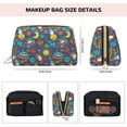 thumbnail image 5 of Gaeub Cartoon Space Printed Travel Cosmetic Bag,Makeup Bag, Large Capacity Toiletry Bag for Women, Portable Pouch Make Up Organizer with Zipper and Divider, 5 of 8