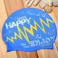 thumbnail image 4 of Ergonomic design, waterproof swimming cap, swim cap, swimming hood, elastic silicone bathing cap for adults, long or short hair, black., 4 of 5