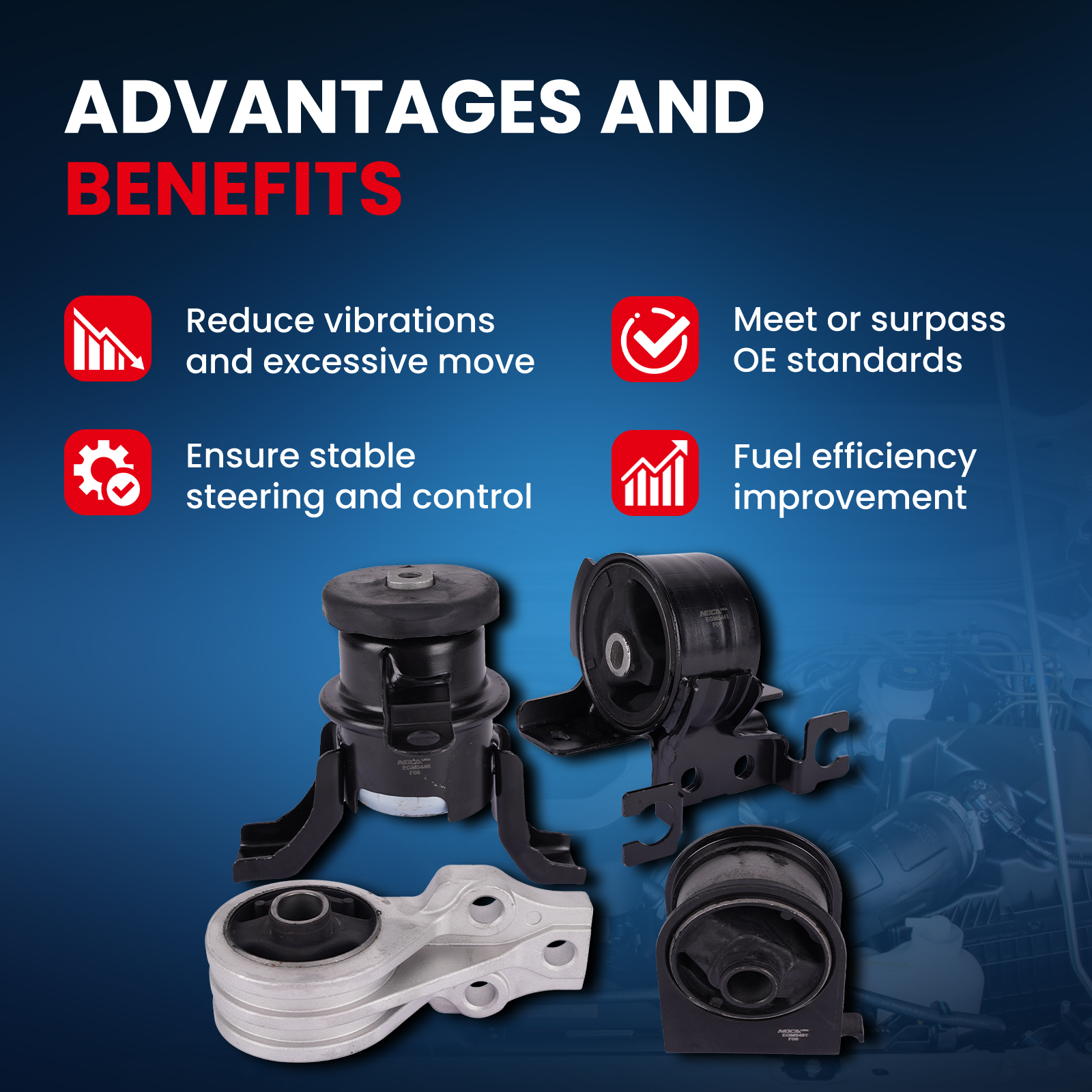 MOCA AUTOPARTS Engine Motor and Transmission Mount Kit Fit for 2005-2008 Ford Escape L4 2.3L & 2009-2011 Mazda Tribute L4 2.5L & 2005-2008 Mercury Mariner L4 2.3L