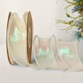 thumbnail image 1 of Dsseng 10 Yards Iridescent Fishtail Ribbon - White  Lightweight Yarn for Floral Arrangements  Gift Wrapping & Sewing Accessories - For Crafters & DIY Enthusiasts - Perfect for Weddings &, 1 of 7
