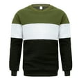 thumbnail image 4 of Penkiiy Men's Waffle Patchwork Color Hoodless Sweatshirt Long Sleeve Fashion Gym Athletic Hoodless Plaid Jacquard Pullover with Pocket M Army Green, 4 of 9