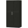 thumbnail image 1 of CoSoTower Armoire Garde-Robe avec 2 Portes de Grange et Tringle, Armoire Garde-Robe Style Ferme pour Chambre, Effet Bois Noir, 1 of 7