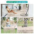 thumbnail image 5 of Oversized Hammock Chair Swing with Fluffy Cushion, Double-Stitched Seams, Quick-Installation Hanging System, Suitable for Indoor Living Room, Outdoor Camping, Patio, Supports 350 Lbs, Beige, 5 of 7