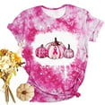 thumbnail image 4 of Alkepwun Pink Ribbon Shirts for Women Short Sleeve Breast Cancer Shirt Inspirational Breast Cancer Awareness Gifts Halloween Pumpkin Ghost Flower Printed Graphic Tees Tops,S-5XL, 4 of 7