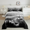 thumbnail image 2 of jejeloiu Tropical Botanical Pine Queen Comforter Set,Natural Landscape Mountain Bedding Sets,Gray Black Bedding Comforter Set For Adults,Luxury Bedroom Decor Reversible,3-Piece, 2 of 8
