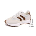 thumbnail image 7 of Rokment Women's Leopard Platform Fashion Sneakers Trendy Casual Color Block Suede Lace up Skateboard Tennis Walking Running Shoes for Woman Grey Size 8.5, 7 of 7