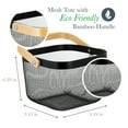 thumbnail image 3 of Simplify Mesh Tote Basket with Bamboo Handle in Black, 3 of 6