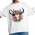 thumbnail image 4 of T-Shirts for Men, Western Cow Flower Crew Neck Cotton T-Shirt Men's Short Sleeve Retro Cowboy Cattle, 4 of 8