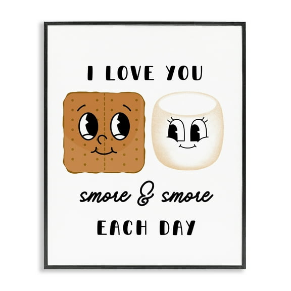Stupell Industries Love You Smore Each Day Food & Beverage Painting Black Framed Art Print Wall Art, 11 x 14