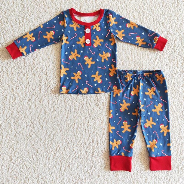 Venta al por mayor de pijamas de luces navideñas de Papá Noel para niños, conjunto de manga larga para niñas, pantalones para niños, ropa de dormir, ropa de dormir para niños pequeños