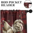 thumbnail image 5 of Farmhouse Kitchen Window Curtains Valance and Tier Set 36 Inch, Farm Rooster and Sunflower 3 Piece Window Treatment Tiers for Living Room Bedroom Vintage Red Kitchen Decor Drapes, 5 of 6