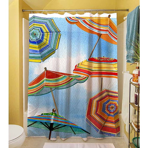 Thumbprintz Blue Skies Umbrellas Shower Curtain, 71" x 74" Walmart