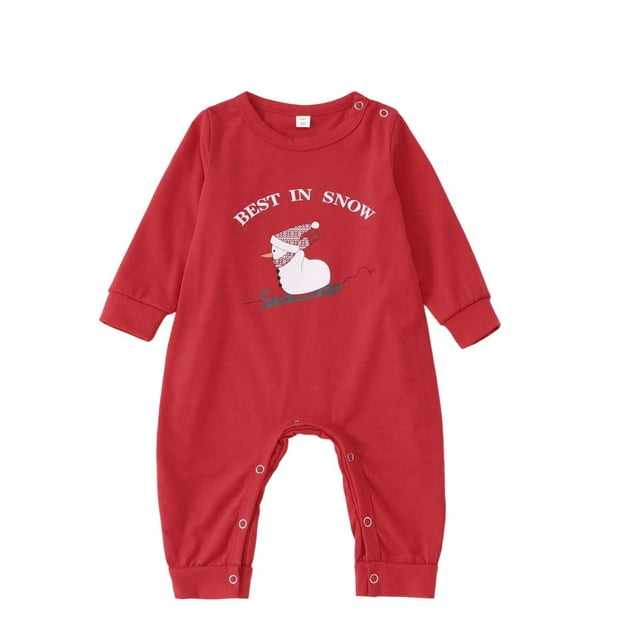 DuoJiaJ European And Letters LET IT SNOW Printed Family Parent Child (Baby Style)