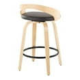 thumbnail image 4 of Carson Carrington  Stavanger 26" Fixed-Height Counter Stool with Bent Wood Legs & Round Footrest (Set of 2) Brown PU/Natural Wood/Black Metal, 4 of 4