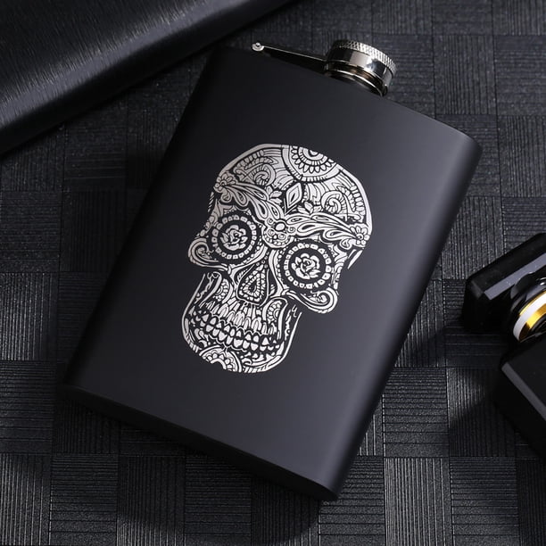 Botella de whisky, frasco de whisky negro mate de 8 oz, funcionalidad inteligente