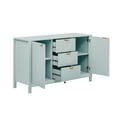 thumbnail image 3 of Euroco Sideboard Buffet Cabinet,47" Storage Cabinet with Adjustable Shelves,Metal Handles,3 Drawers and 2 Doors,Wood Console Table for Study,Hallway and Living Room,Cyan, 3 of 7