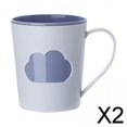 thumbnail image 1 of 2x Vaso de Cepillo de Dientes Vaso de Baño Redondo Reutilizable 400ml Patrón Nublado Antideslizante Gran Capacidad Vaso de Enjuague Vaso para Regalo 2 piezas, 1 of 10