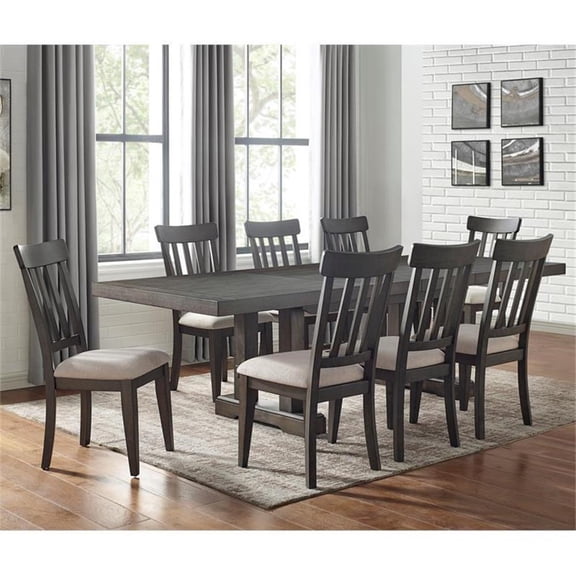 Steve Silver Napa Dusky Cedar Brown 9-Piece Wood Dining Set