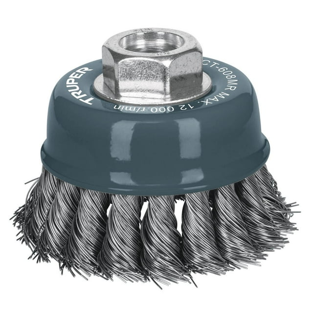 Carda de copa Truper alambre trenzado fino 3' CT-608MR
