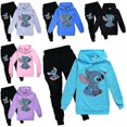 thumbnail image 3 of Lilo Stitch Chándal 2 Piezas Conjunto con Capucha y Pantalones con Capucha Ropa Deportiva para niños Verde 130 cm, 3 of 3