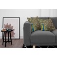 thumbnail image 3 of Ambesonne Feather Throw Pillow Cover 2 Pack, Peacock Making the Wheel, 16", Multicolor, 3 of 5