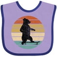 thumbnail image 3 of Inktastic Skateboard Bear Retro Sunset Boys or Girls Baby Bib, 3 of 4