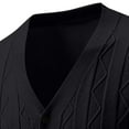 thumbnail image 5 of GuangCheng George Cable Knit Cardigan Sweaters for Men,V Neck,Button Up,Casual Textrue Knitwear Sweaters,Black,XL, 5 of 7