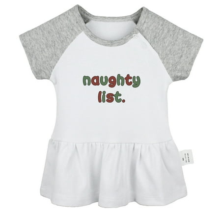

Naughty List Novelty Dresses For Baby Newborn Babies Skirts Infant Princess Dress 0-24M Kids Graphic Clothes (Gray Raglan Dresses 12-18 Months)