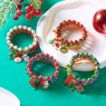 thumbnail image 2 of PISONIC 3pcs Christmas Jingle Bell Bracelets Xmas Multi Color Beaded Charm Stretch Bracelet Christmas Holiday Party Favors f, 2 of 9