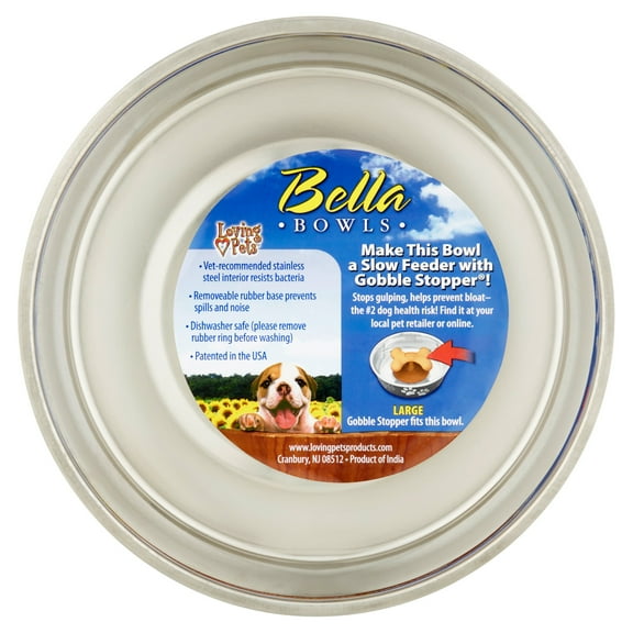Loving Pets Bella Large Bowl, Murano Blue