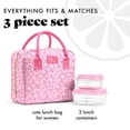 thumbnail image 2 of Fit + Fresh Bloomington Womens Lunch Bag, Insulated Lunch Box With Containers, Pink Doodle Hearts, 2 of 6