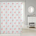 thumbnail image 2 of Manfei Modern Geometric Grid Shower Curtain 72Wx72L,Pink Kawaii Bowknot Bathroom Curtain, 2 of 5