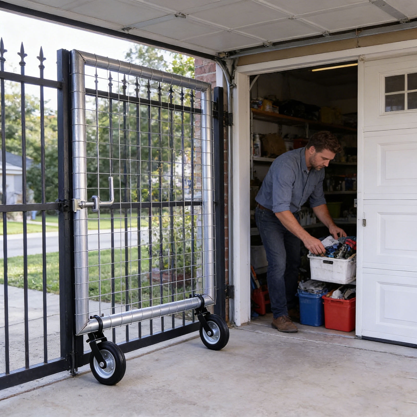 Ailezt Heavy Duty Farm Gate Casters Outdoor Gate Auxiliary Wheels Metal Fence Gate Wheels Suitable For Metal Swing