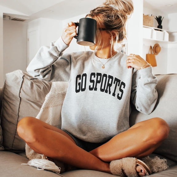 Simple Fit Go Sports Sweatshirt, Game Day Sweatshirt, Preppy Varsity Sports Sweatshirt, Game Day Vibes Crewneck, Sunday Football, Football Mom All Size S-5XL