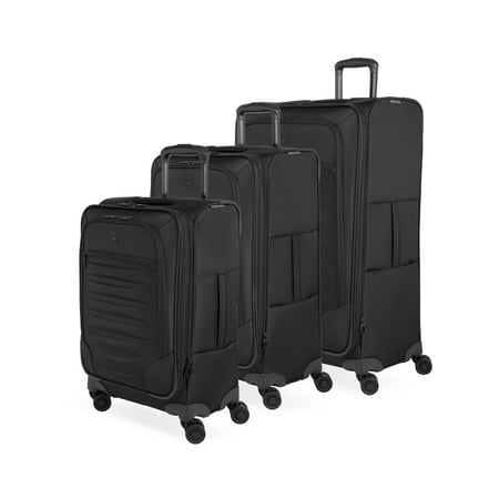 SWISSGEAR Checklite II Softside 3-Piece Expandable Luggage Set with 8 Spinner Wheels in Black