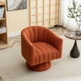 thumbnail image 4 of SEYNAR Modern 360 Degree Swivel Sherpa Accent Sofa，Pumpkin Shaped Upholstered Cuddle Barrel Arm Chairs for Living Room, Bedroom, Office(Orange), 4 of 5