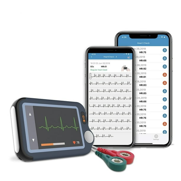 Mobile ECG Monitor EKG Machine with Heart Rate Tracking for
