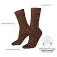 thumbnail image 4 of Logiee Dark Brown Glitter Print Adult Socks for Men & Women,Calf Socks, Ankle Socks,Boots Socks,Breathable Casual Sock,Unisex Crew Socks, 4 of 6