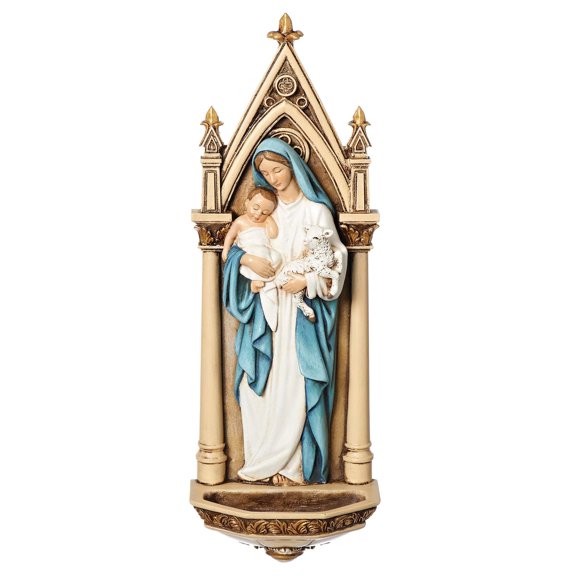 Roman - 7.75"H MARY W/CHILD WATER FONT