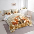 thumbnail image 3 of jejeloiu Jungle Animal Fox 7-Piece Bedding Comforter Set,Rustic Dandelion King Bedding Sets For Girls Kids Reversible, 3 of 8